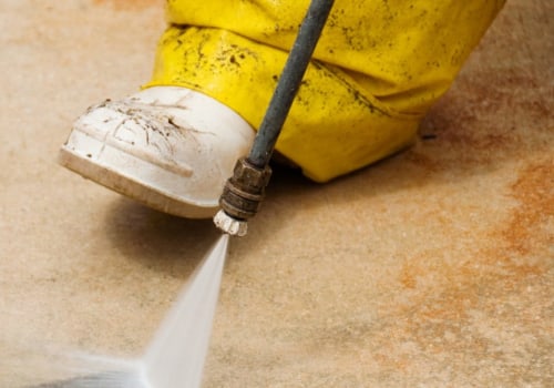 How strong does pressure washer remove paint from concrete?